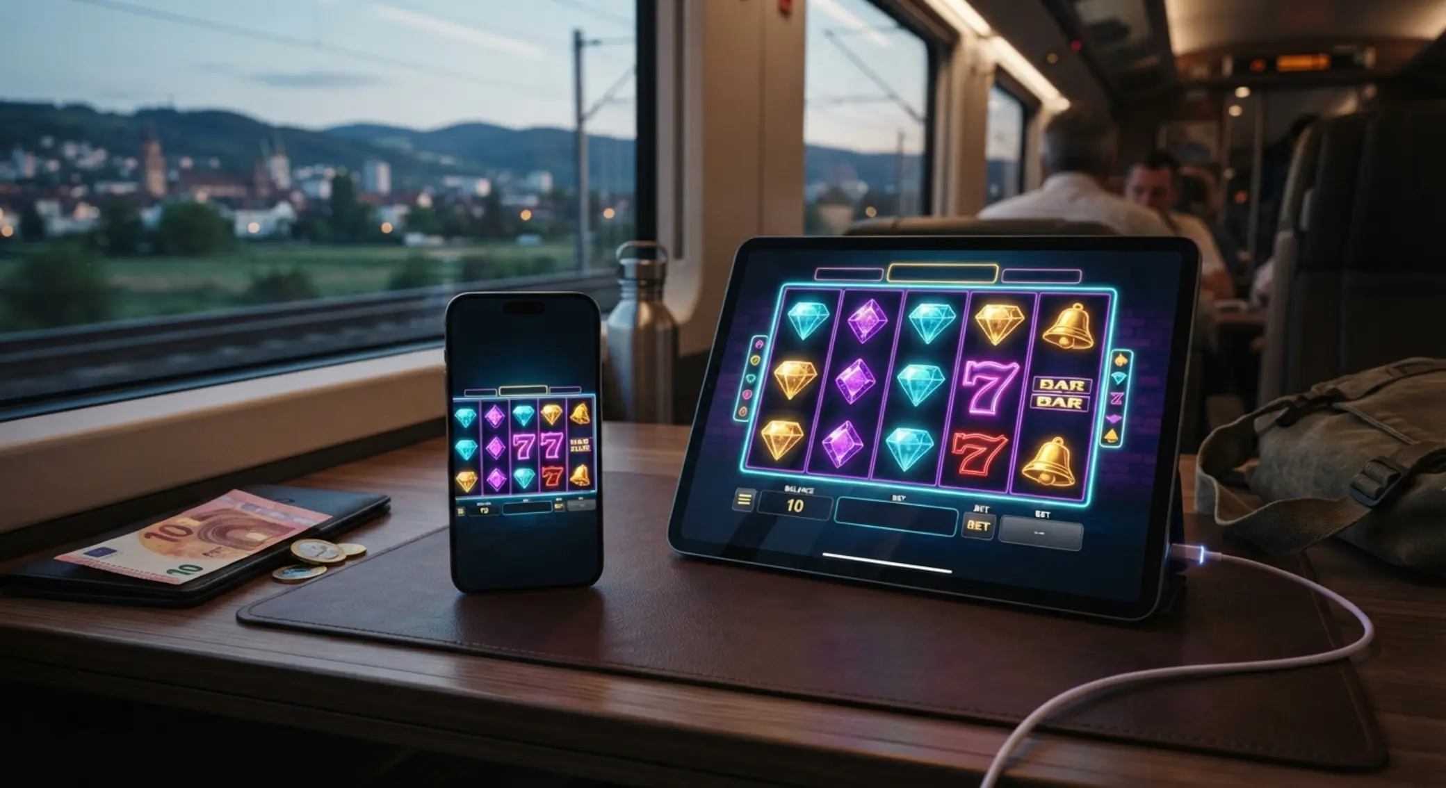 Mobiles Spielen mit Smartphone und kleinem 10-Euro-Budget