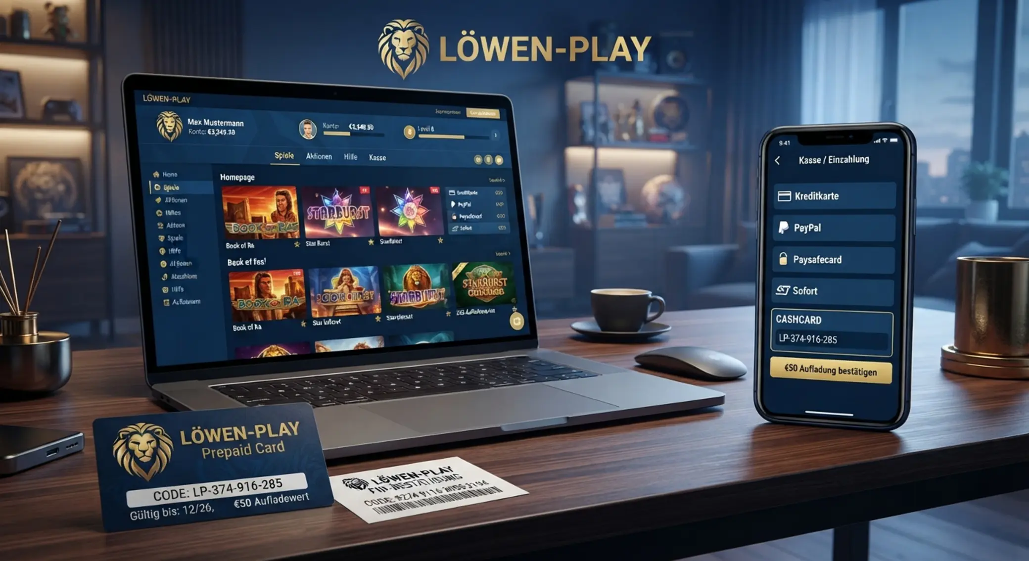 Löwen Play Online-Spielothek mit Paysafecard im Zahlungsbereich