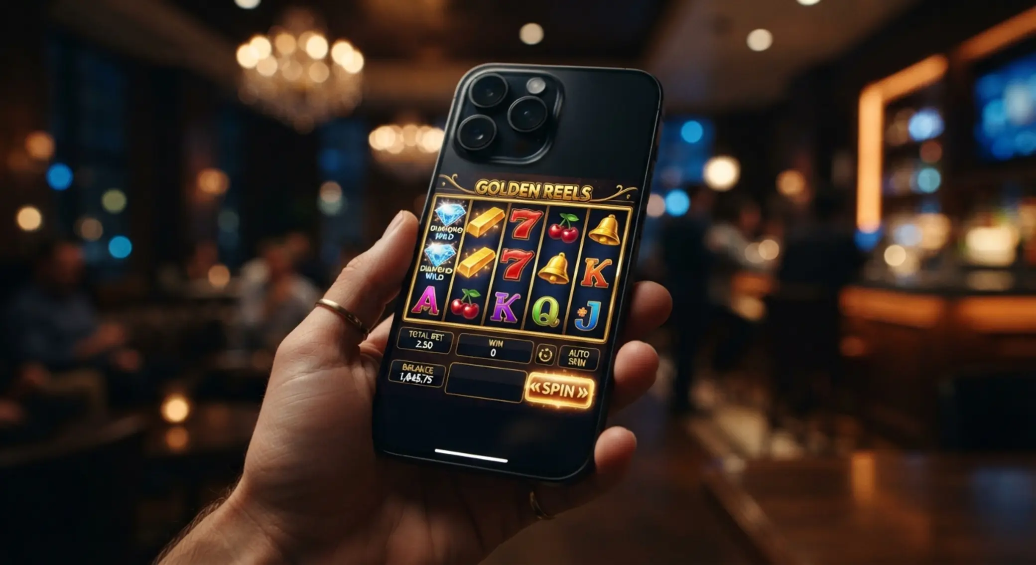 Mobile Slots auf einem Smartphone-Display