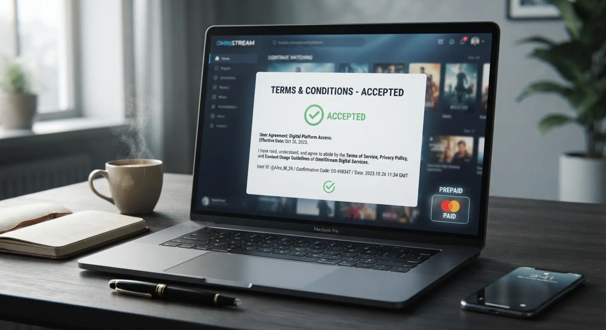 AGB und Nutzungsbedingungen im Paysafecard-Kontext AGB-Dokument mit Häkchen im Kontext von Paysafecard und Online-Nutzung